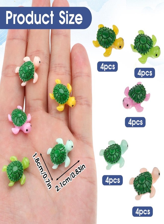 Zelphvt 20 PCS Mini Green Turtle Turtle Decor Multicolored Mini Turtles Turtles Miniature Figurines for Garden, Aquarium, DIY Crafts and Party Ornaments - Image 2